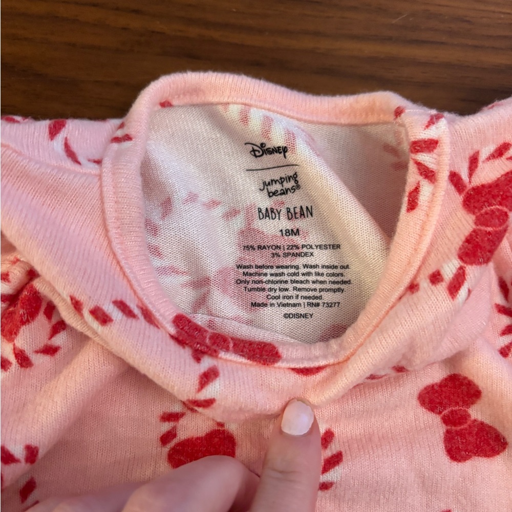 Minnie Mouse 18month romper. Buttons at bottom - Picture 2 of 3